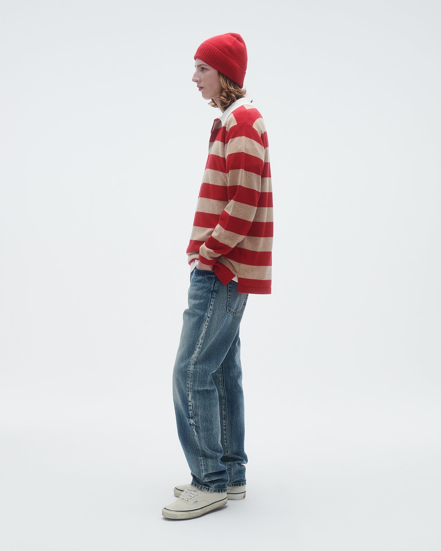 Striped Rugby - Dune/True Red