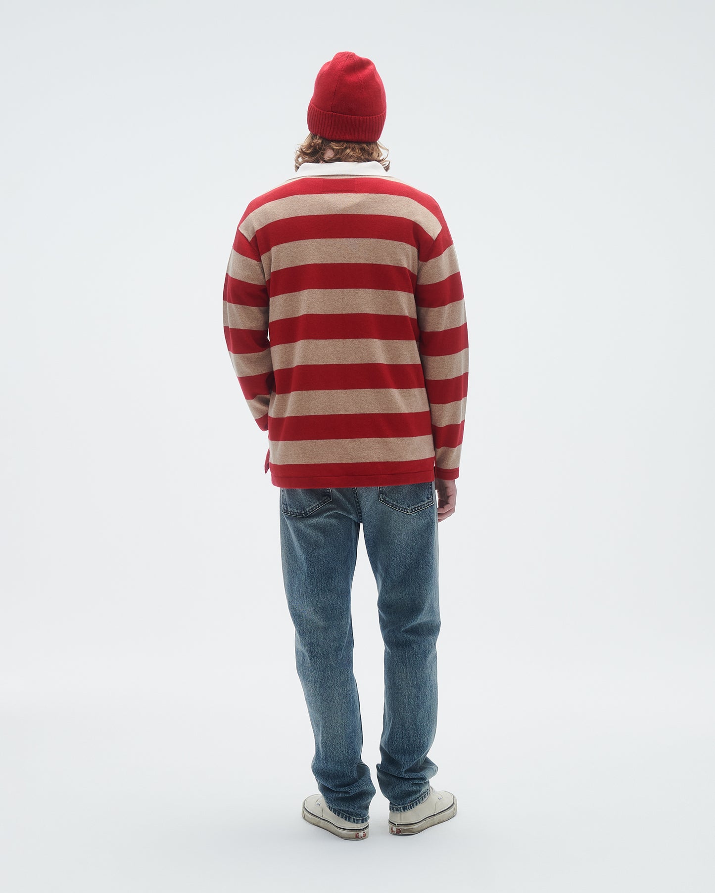 Striped Rugby - Dune/True Red