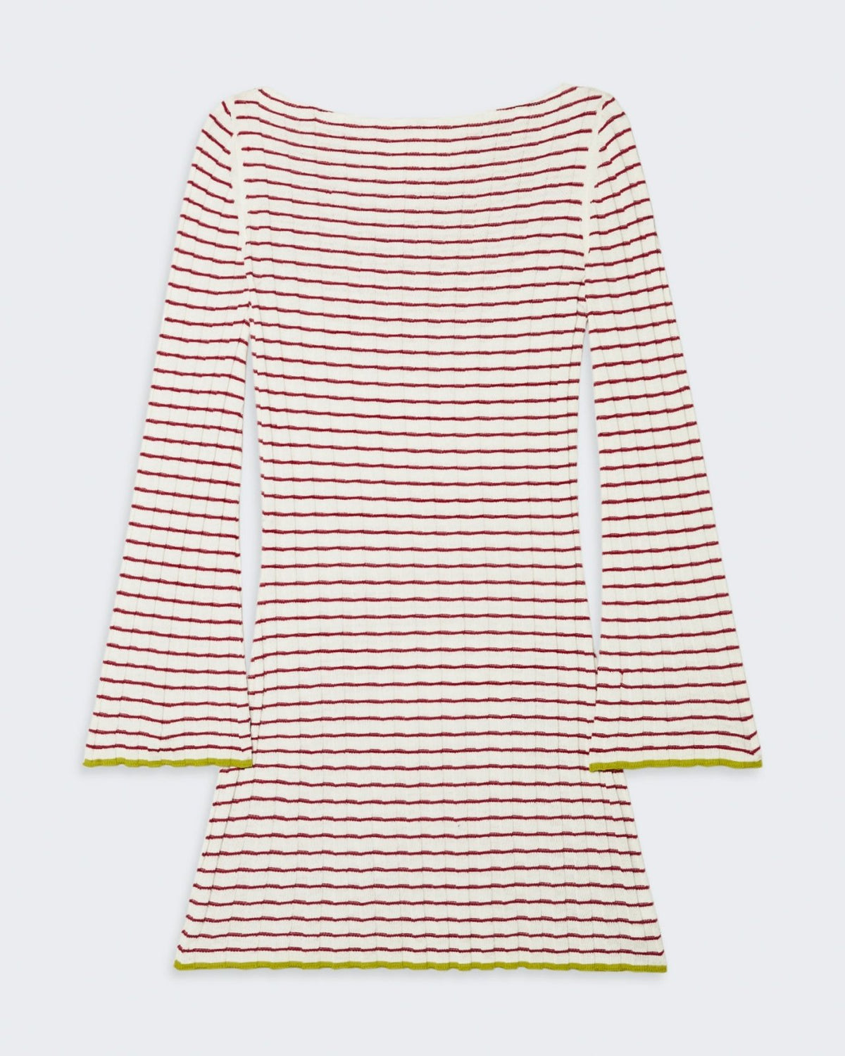 Stripe Rib Dress - Cream/Rust