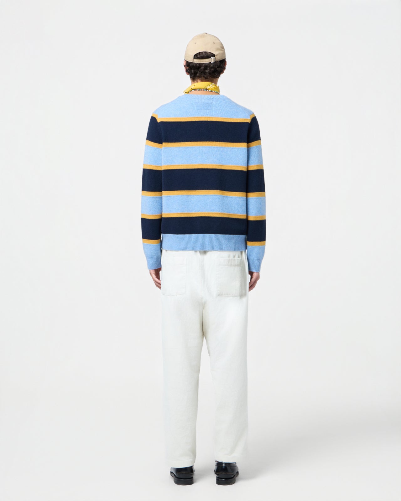 Stripe Crew - Heather Blue Combo