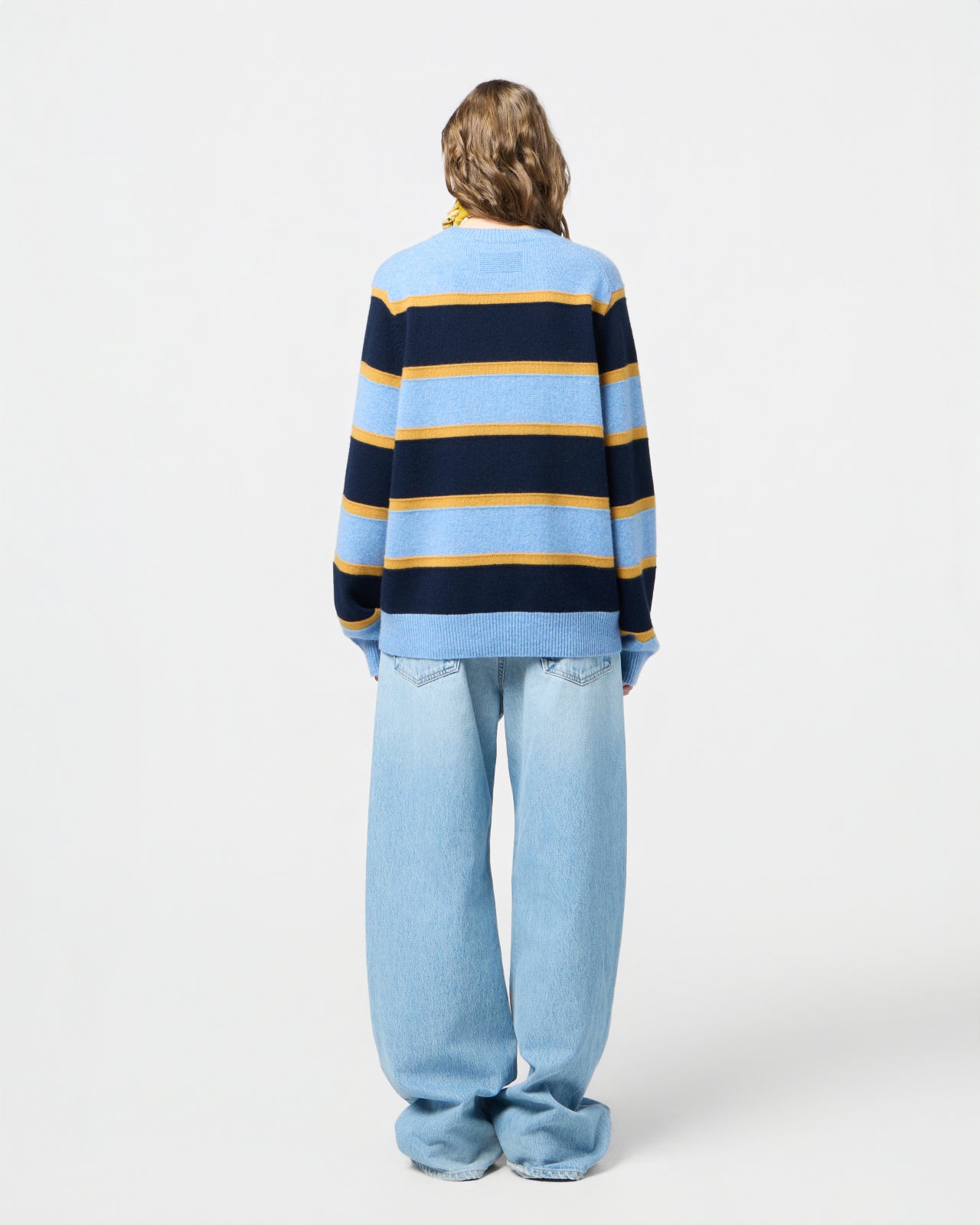 Stripe Crew - Heather Blue Combo