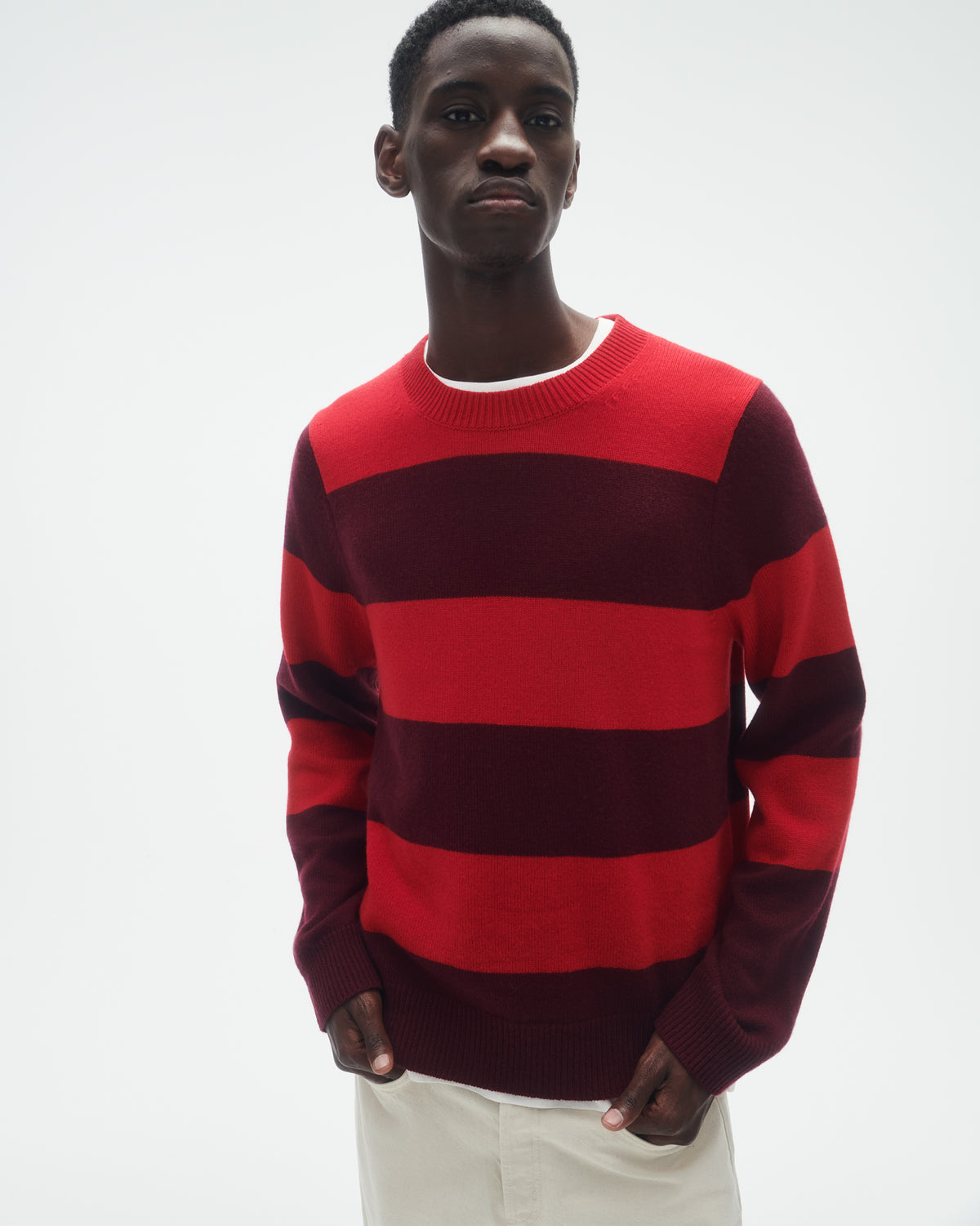 Stripe Crew - True Red/Plum