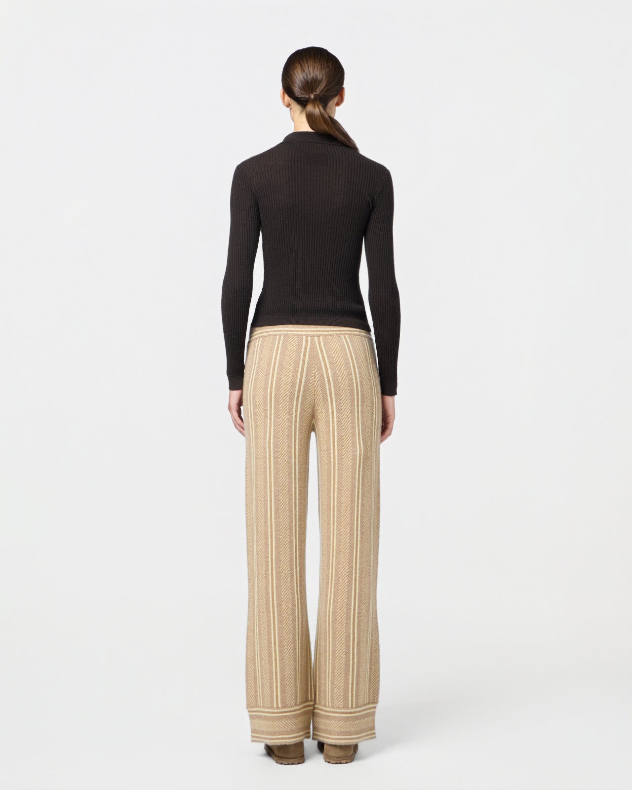 Stripe Lounge Pant - Almond Combo
