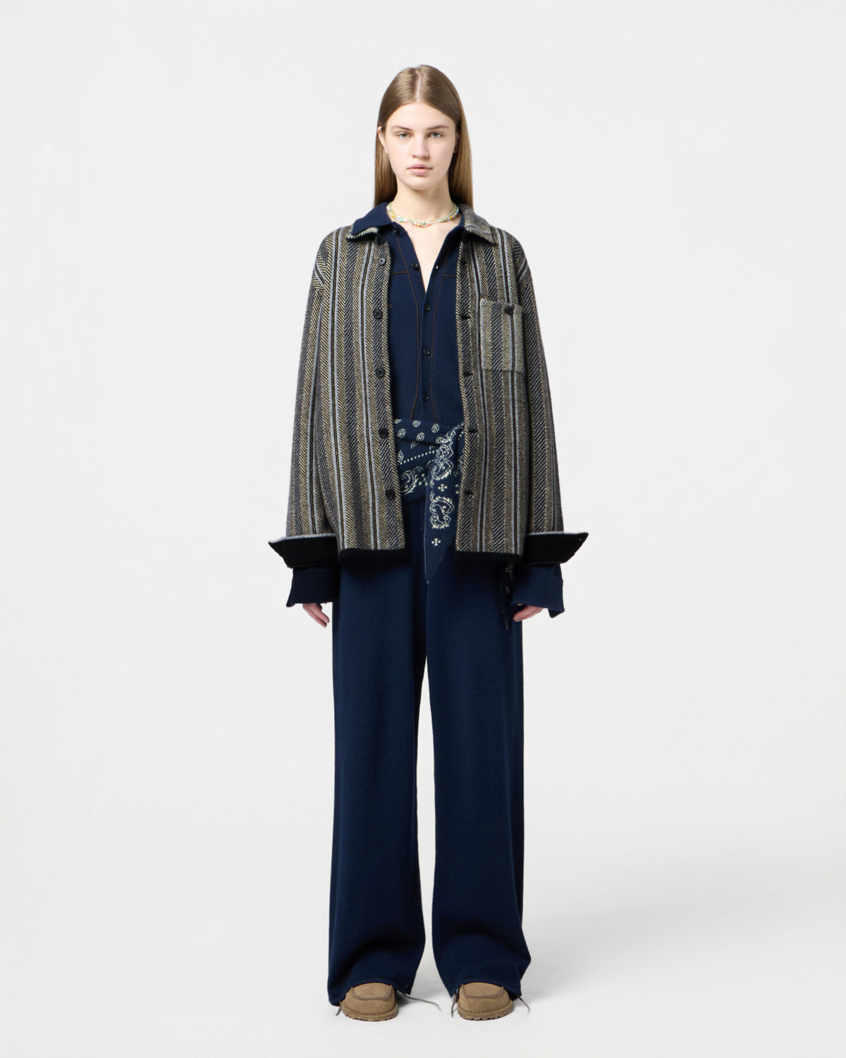 Stripe Work Shirt - Black Combo