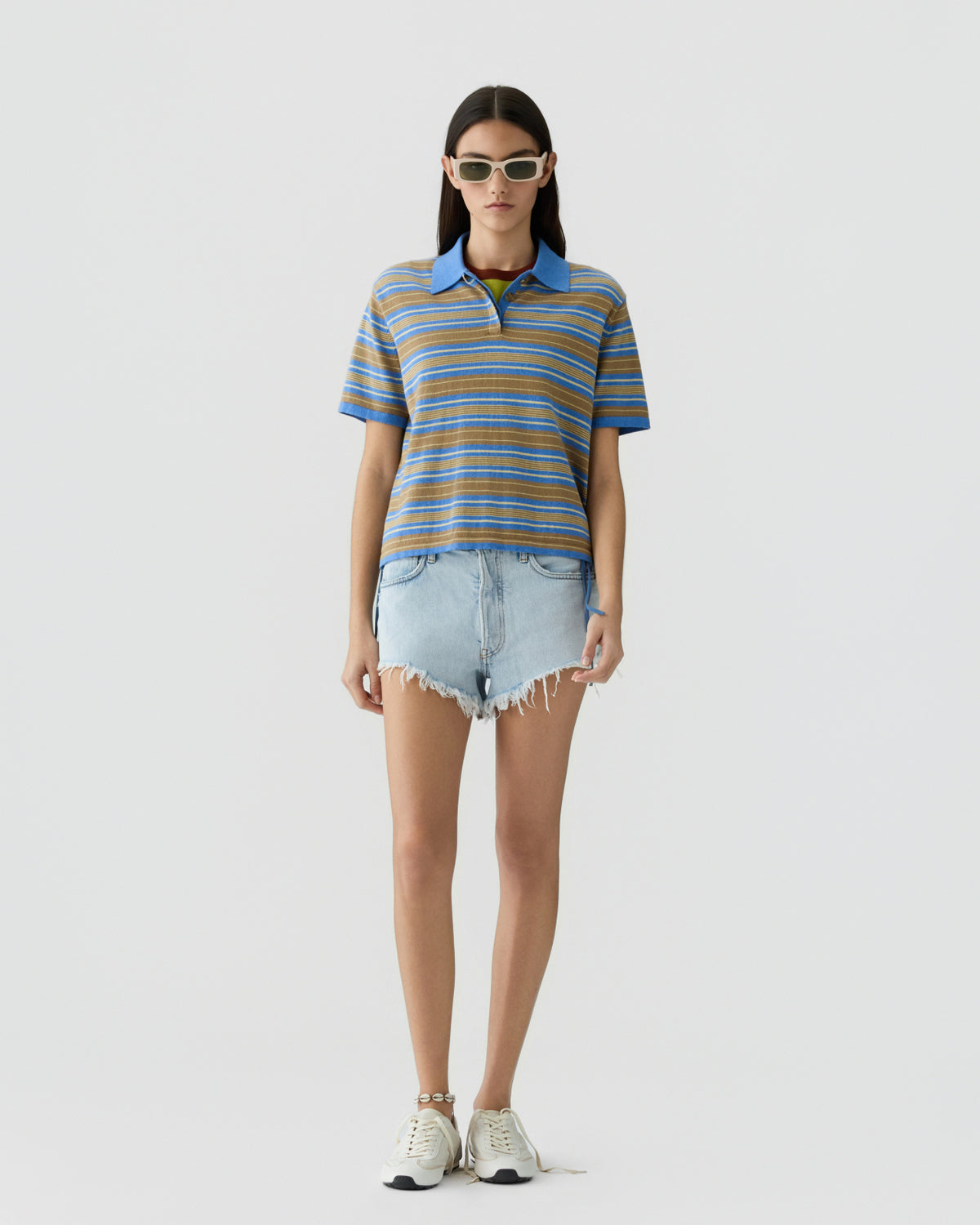 Short Sleeve Stripe Rugby - Delft Blue Combo