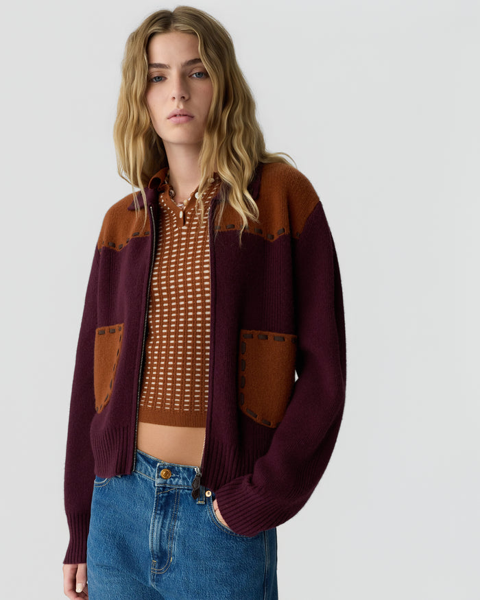Guest in Residence — Saddle Up! Jacket - Fig/Burnt Sienna