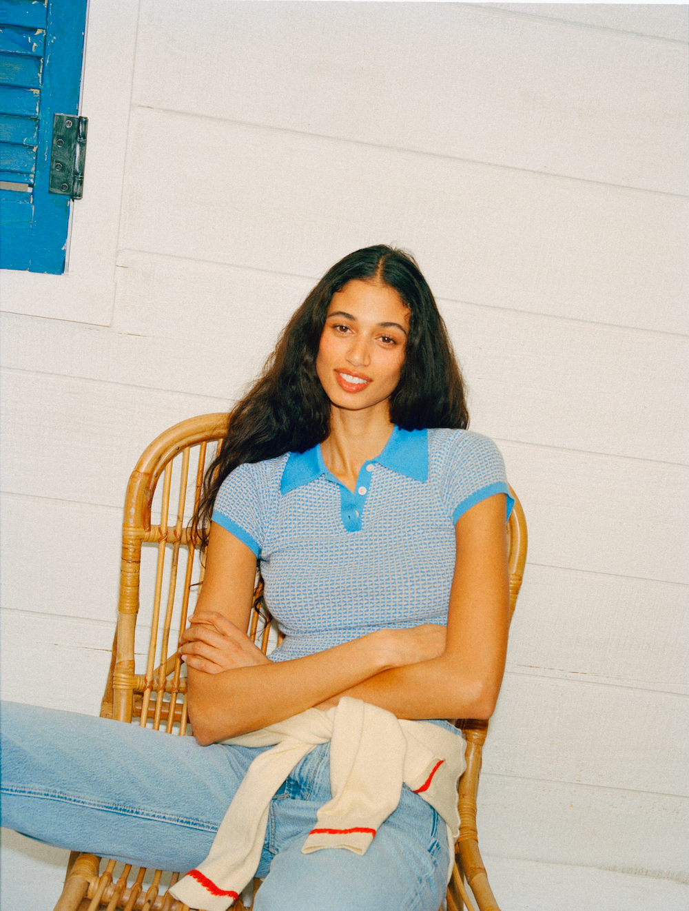 Pique Shrunken Polo - Sail Combo