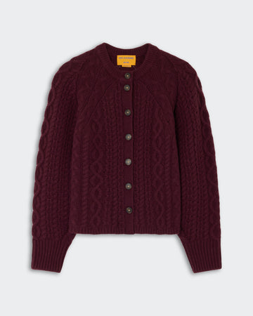 Cable Sculpted Cardigan Fig