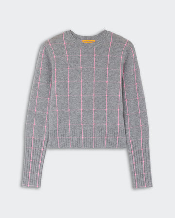 Shrunken Checker Crew Heather Grey Sprinkle