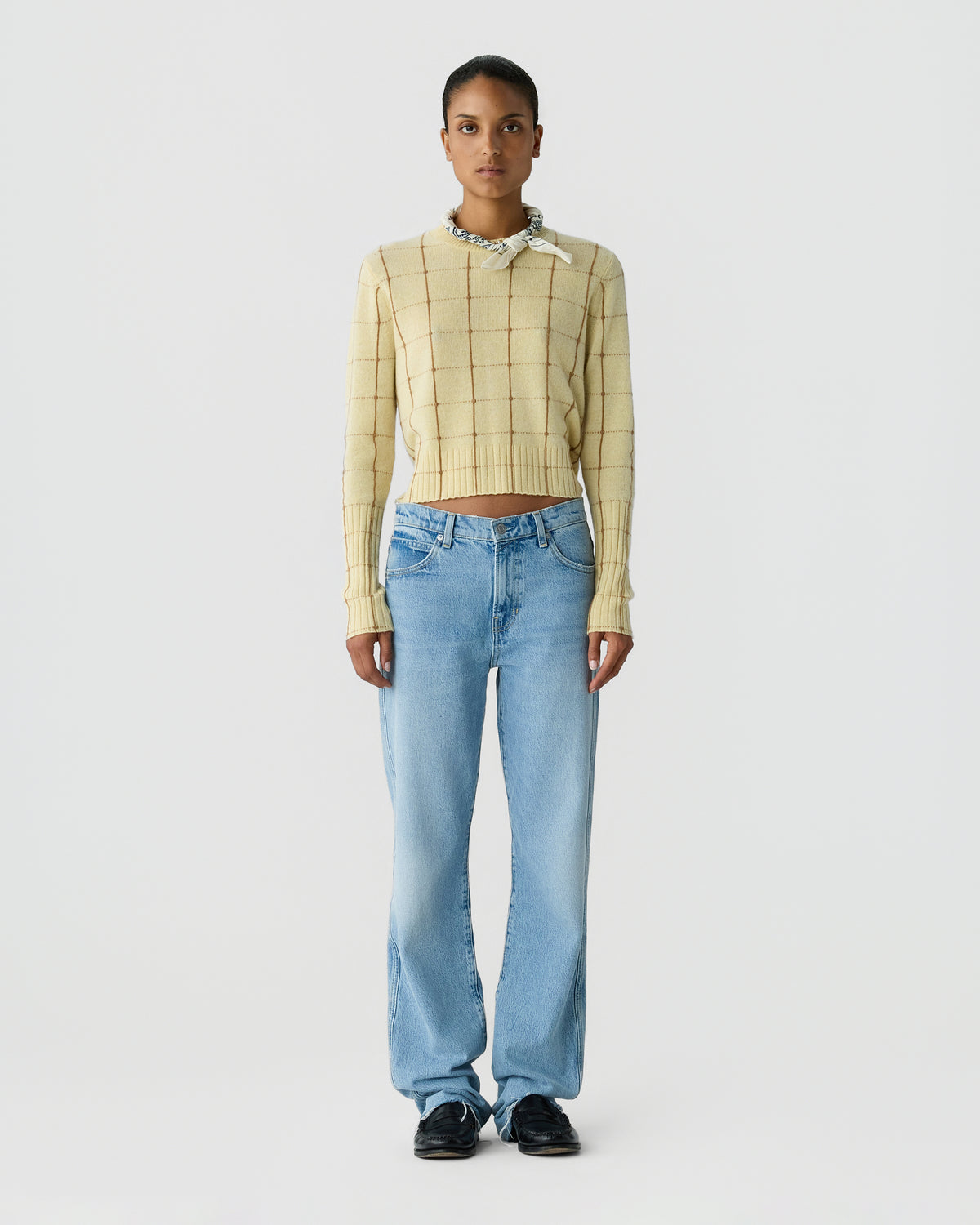 Shrunken Checker Crew - Butter/Almond
