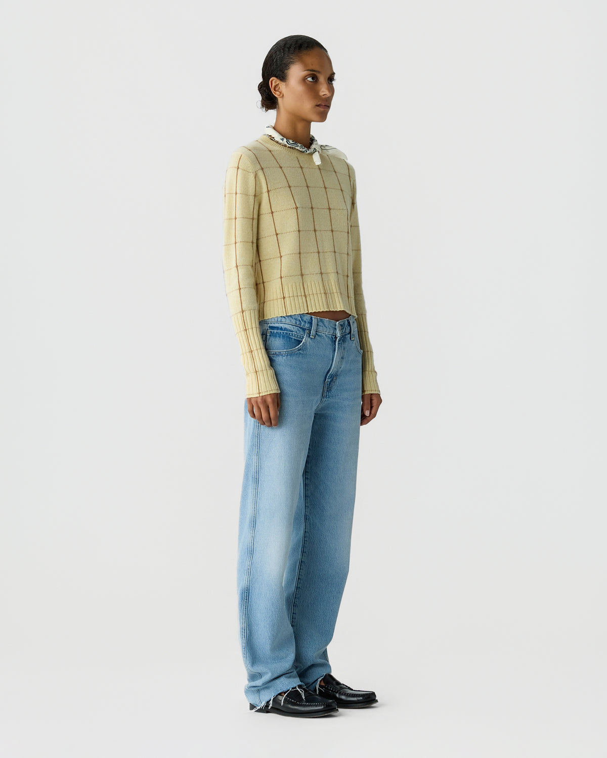 Shrunken Checker Crew - Butter/Almond