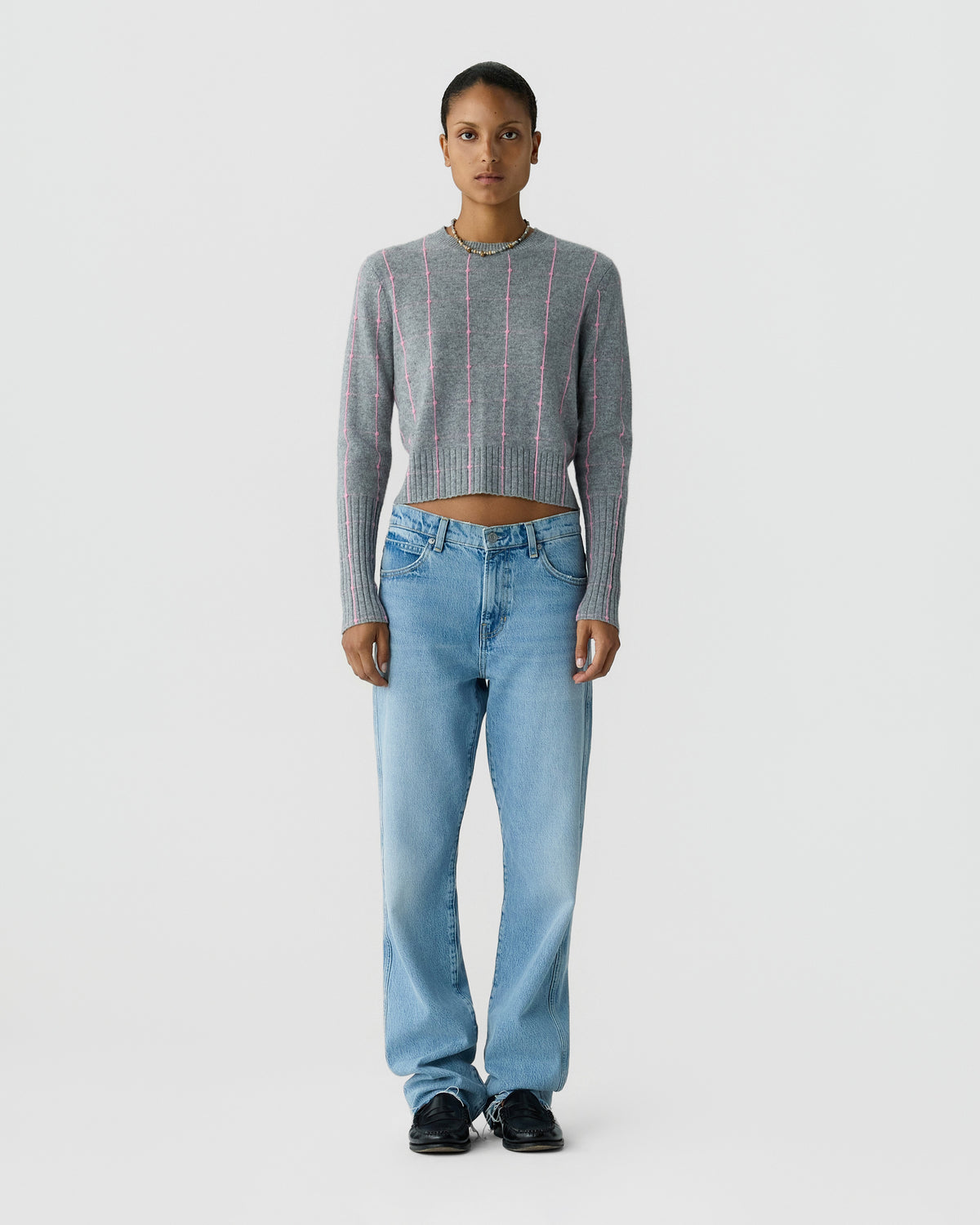 Shrunken Checker Crew - Heather Grey/Sprinkle