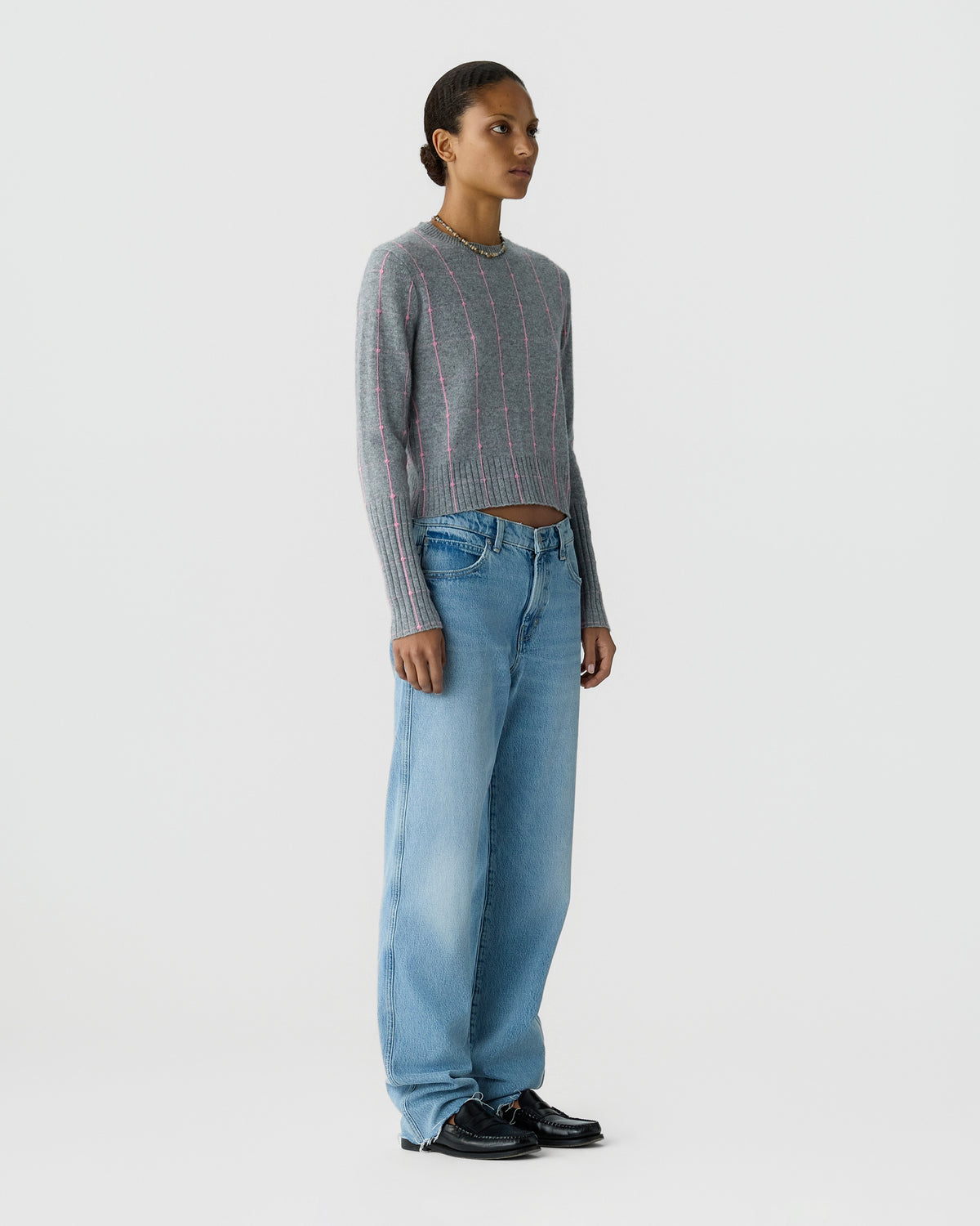 Shrunken Checker Crew - Heather Grey/Sprinkle