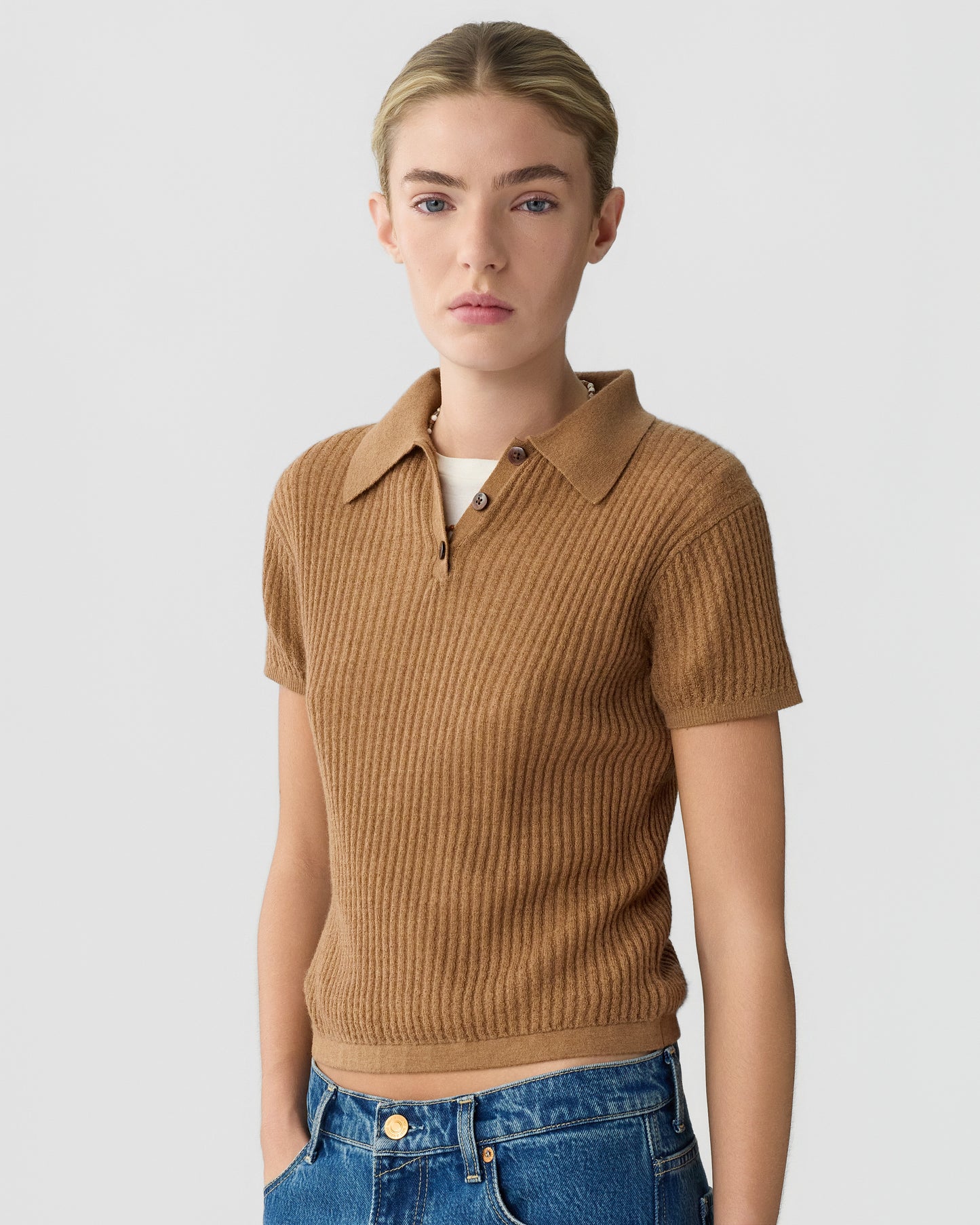 Shrunken Polo - Almond