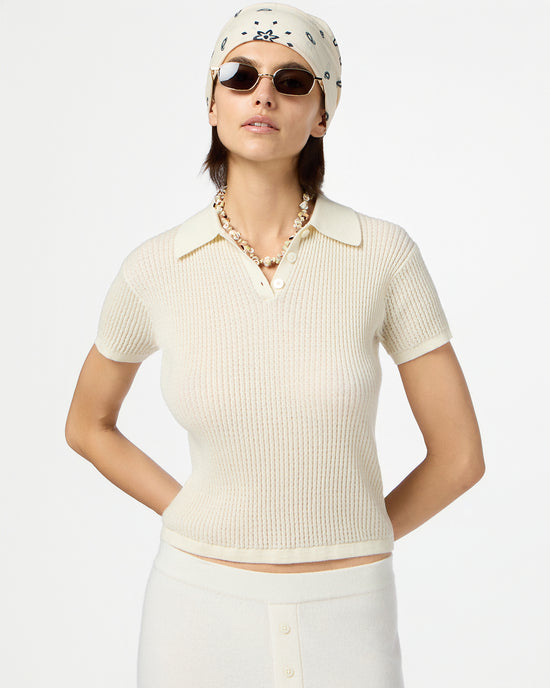 Gingham Shrunken Polo Swimming Pool/Cream main image 1