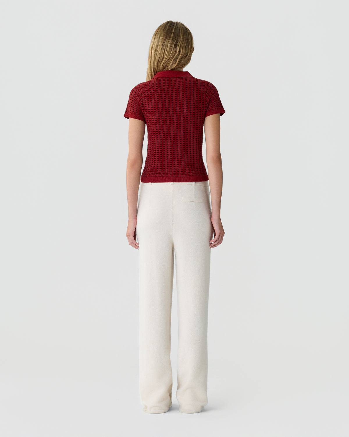 Shrunken Waffle Polo - Carmine/Burnt Cocoa