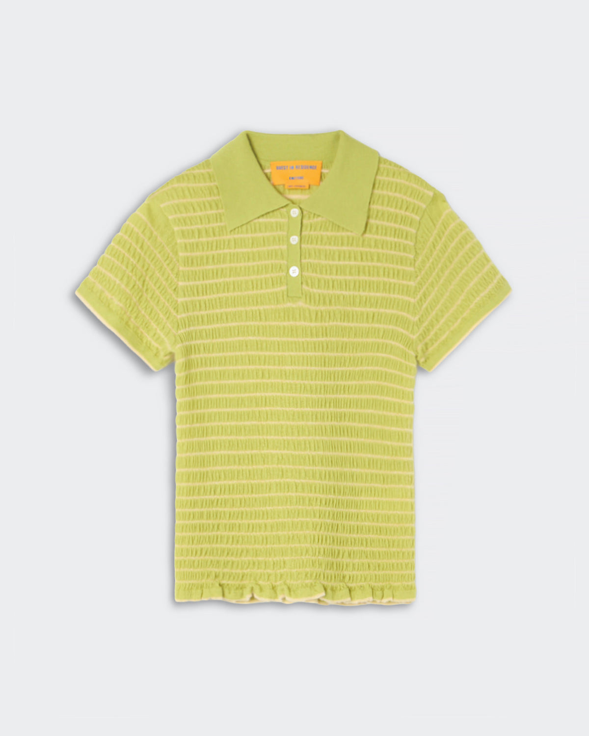 Smocked Shrunken Polo - EVOO/Butter