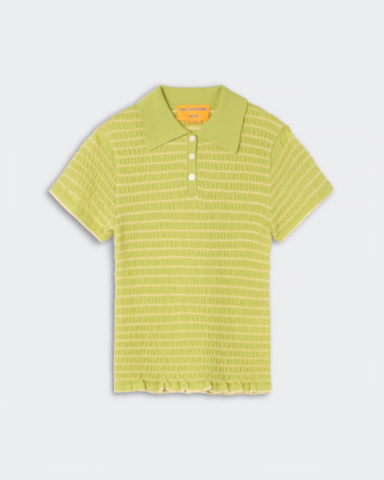 Smocked Shrunken Polo - EVOO/Butter