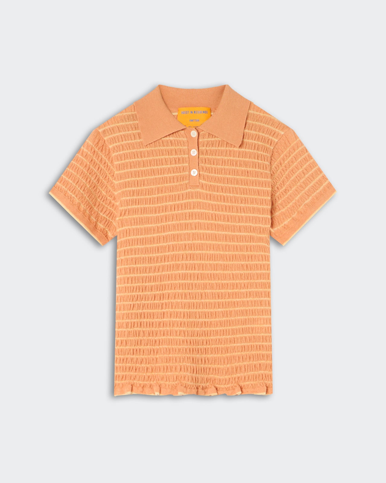 Smocked Shrunken Polo - Nectar/Butter
