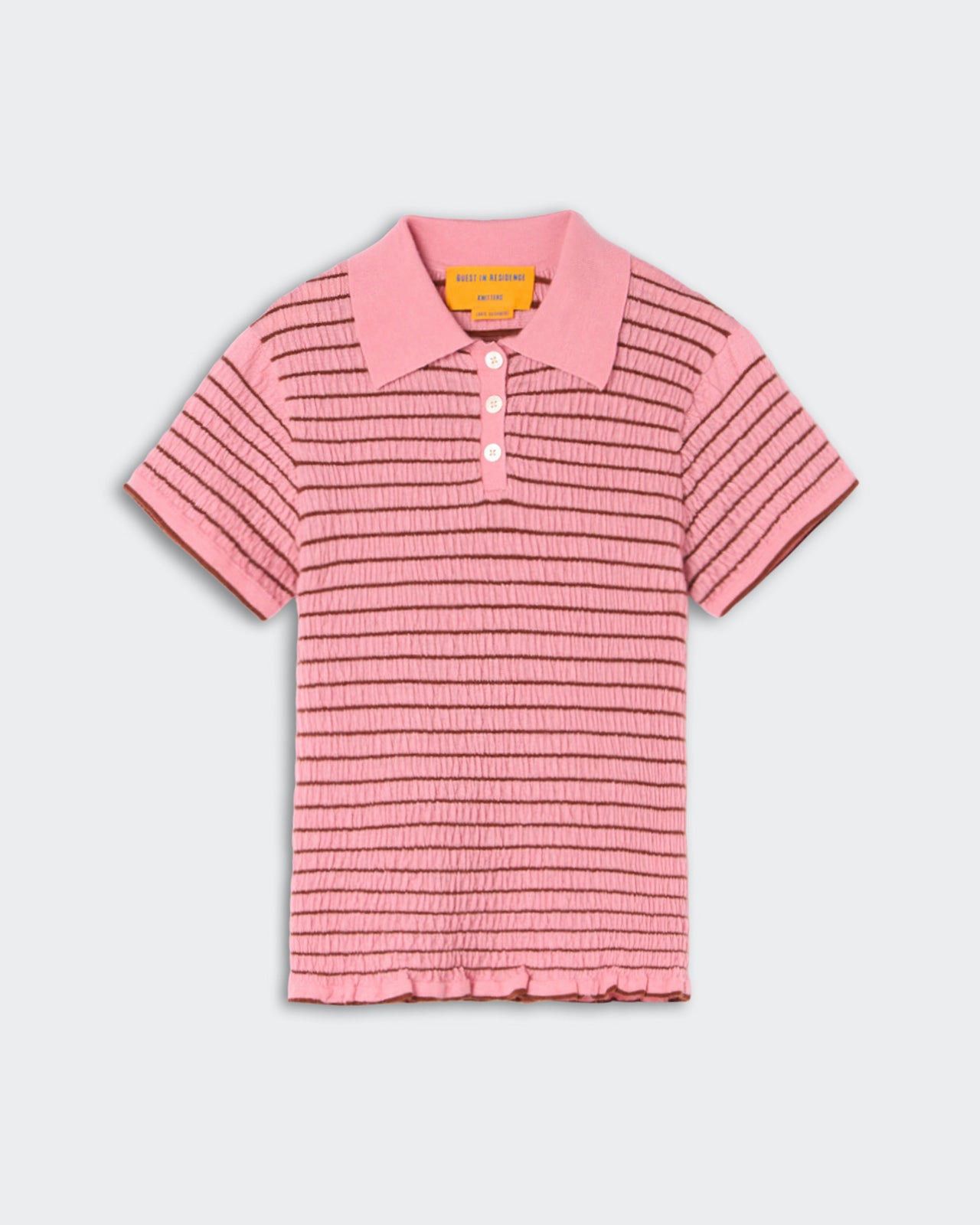 Smocked Shrunken Polo - Sprinkle/Burnt Sienna