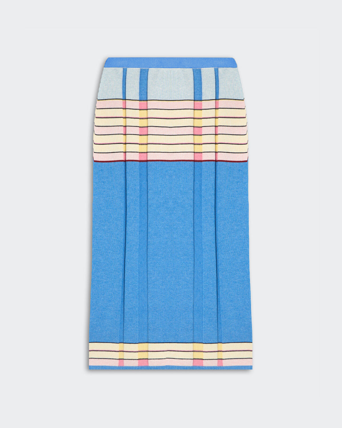 Plaited Rib Skirt - Delft Blue Combo