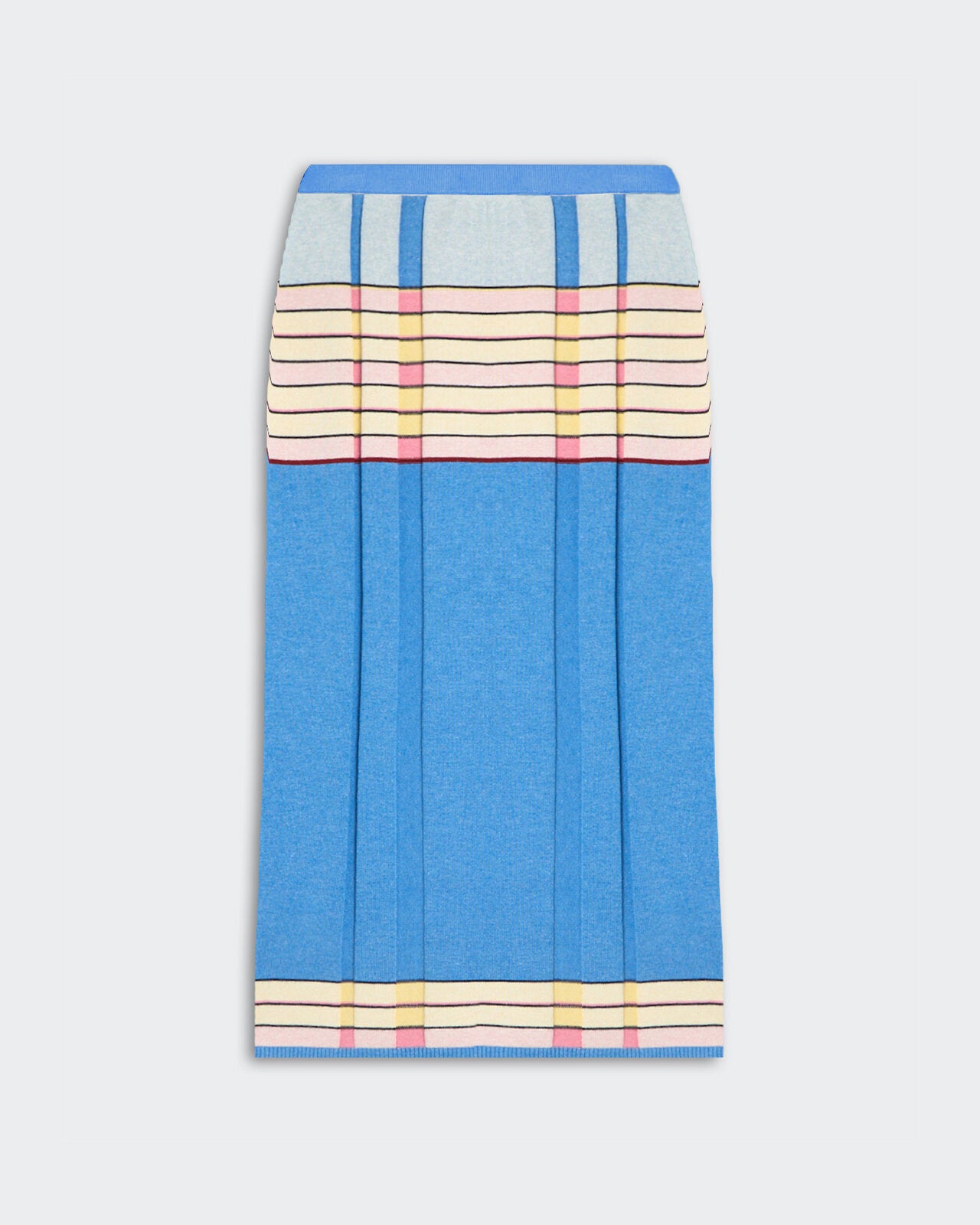 Plaited Rib Skirt - Delft Blue Combo