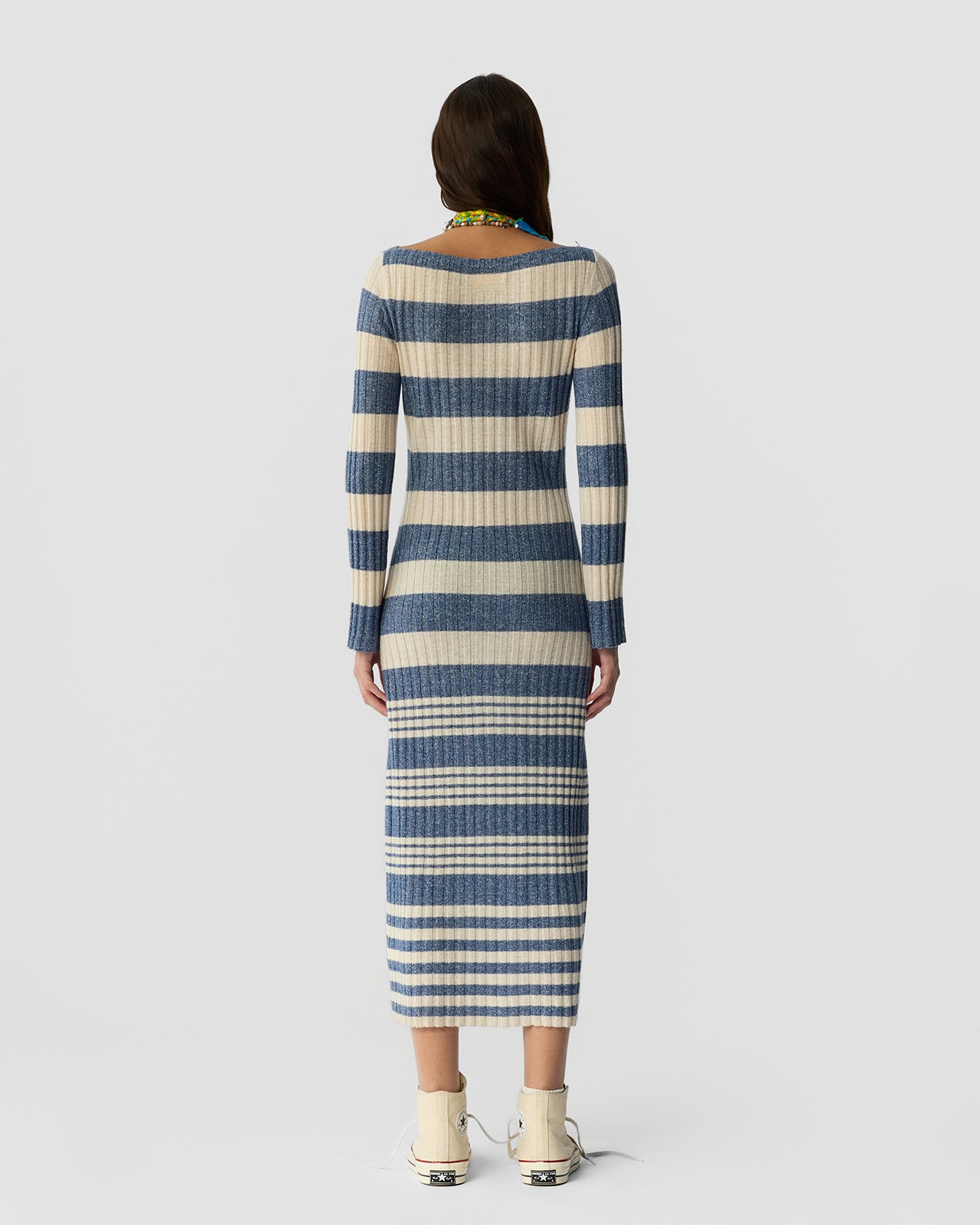 Striped Rib Dress - Navy/Cream Guest In Residence Striped Rib Dress - Navy/Cream Guest In Residence
