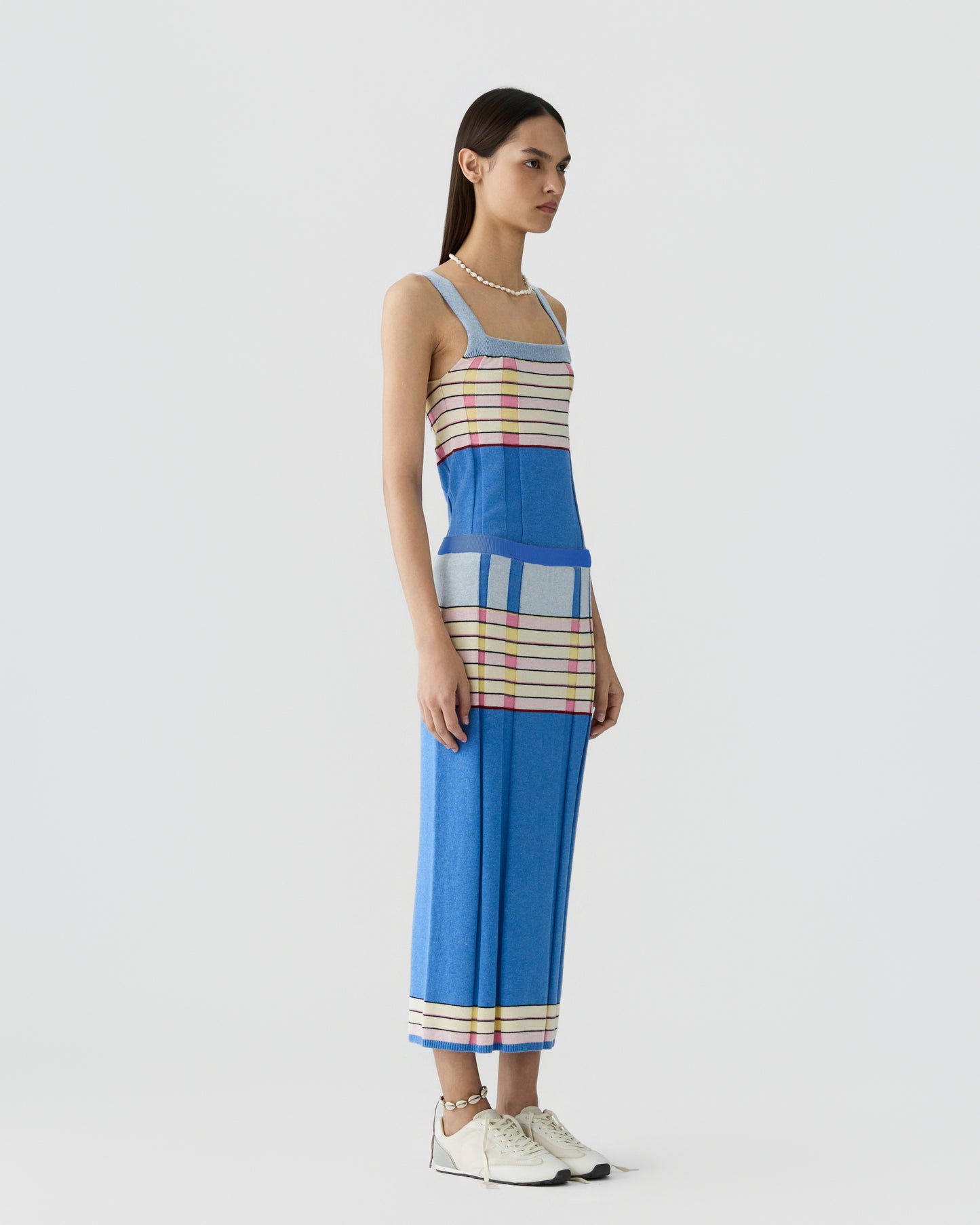 Plaited Rib Skirt - Delft Blue Combo