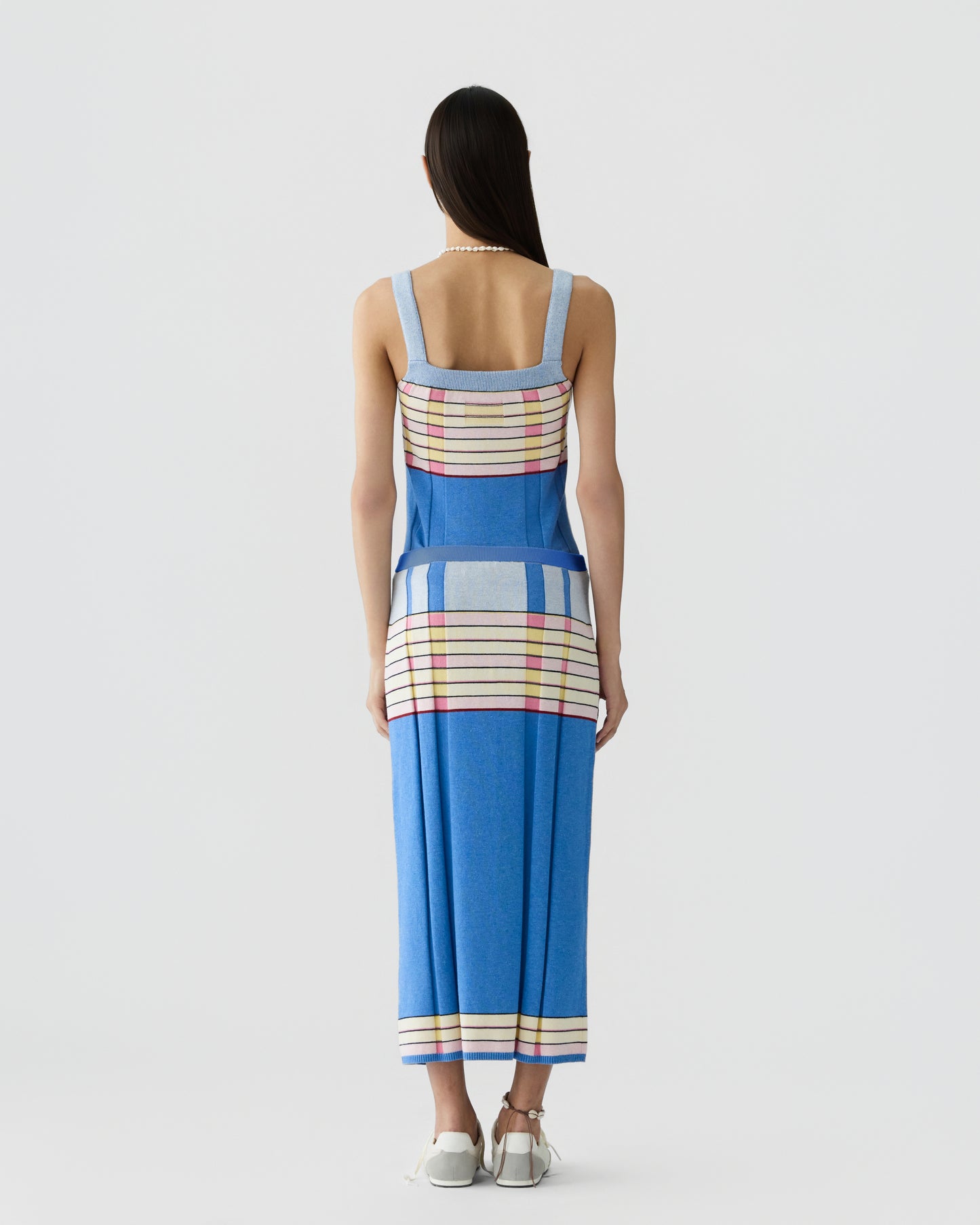 Plaited Rib Skirt - Delft Blue Combo