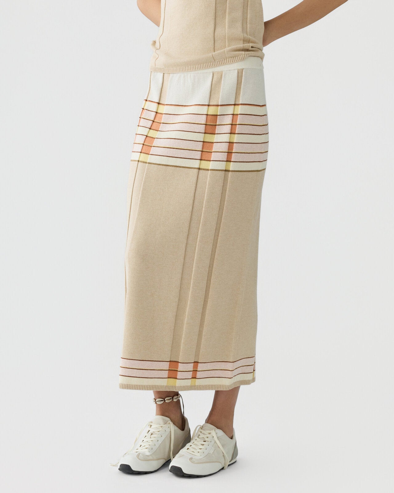 Plaited Rib Skirt - Sandstone Combo
