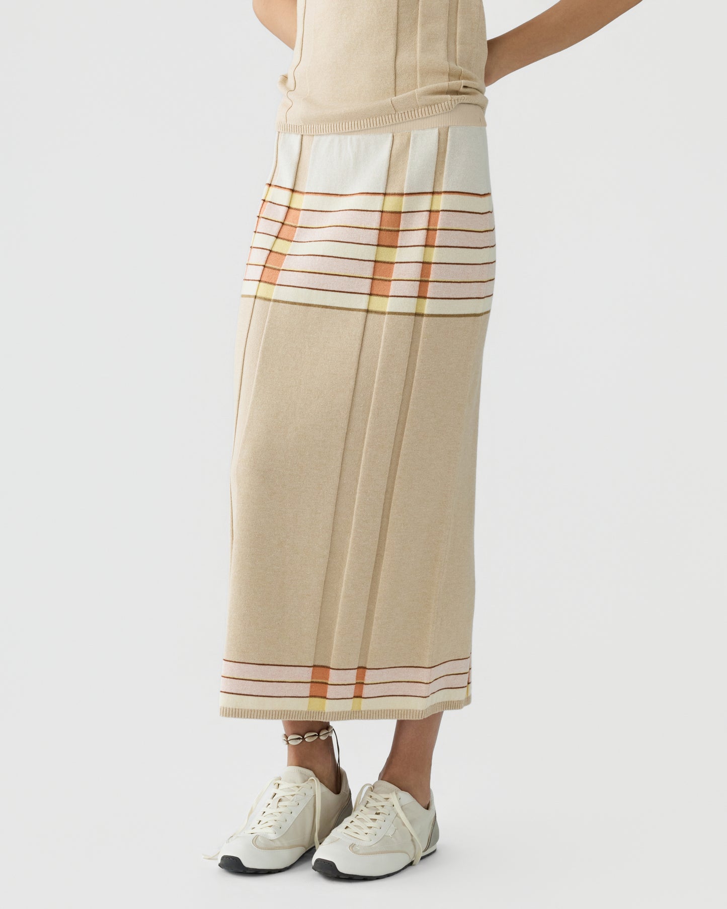 Plaited Rib Skirt - Sandstone Combo