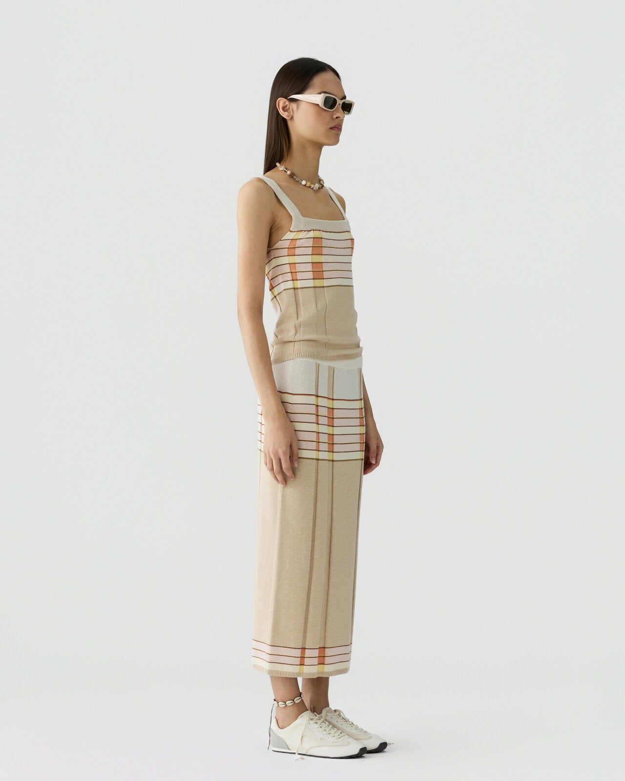Plaited Rib Skirt - Sandstone Combo