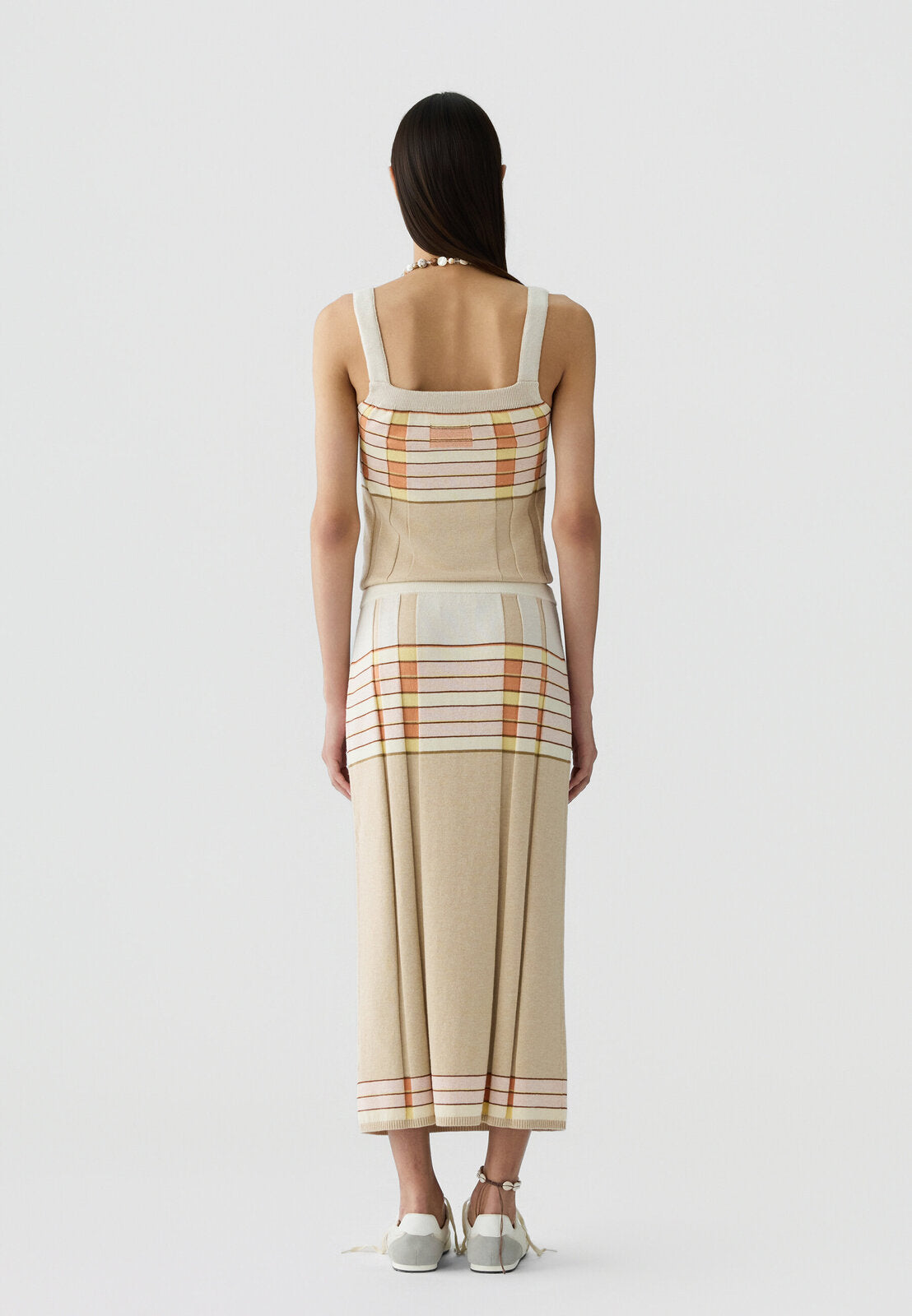 Plaited Rib Skirt - Sandstone Combo
