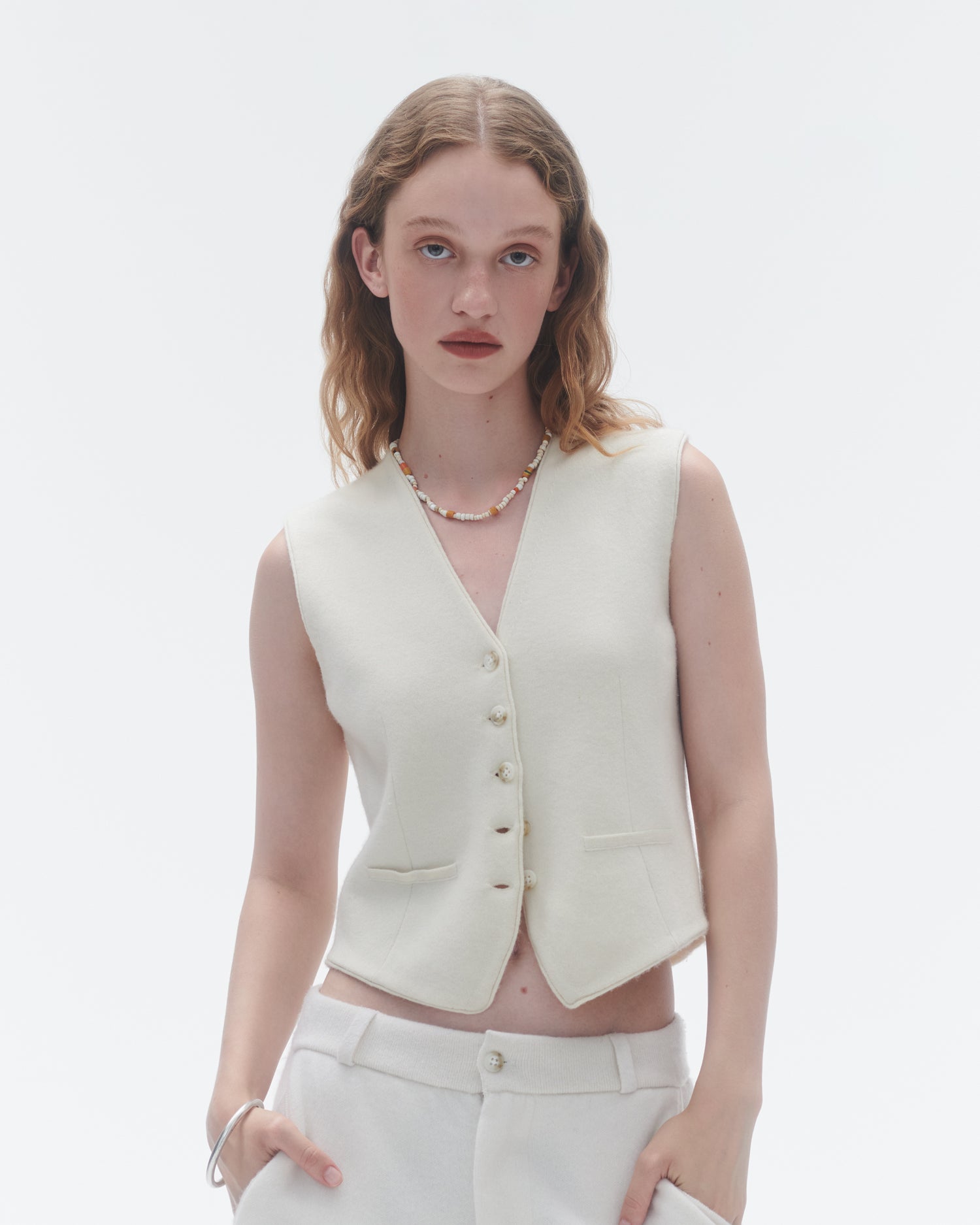 Tailored Vest - Cream – Guest In Residence
