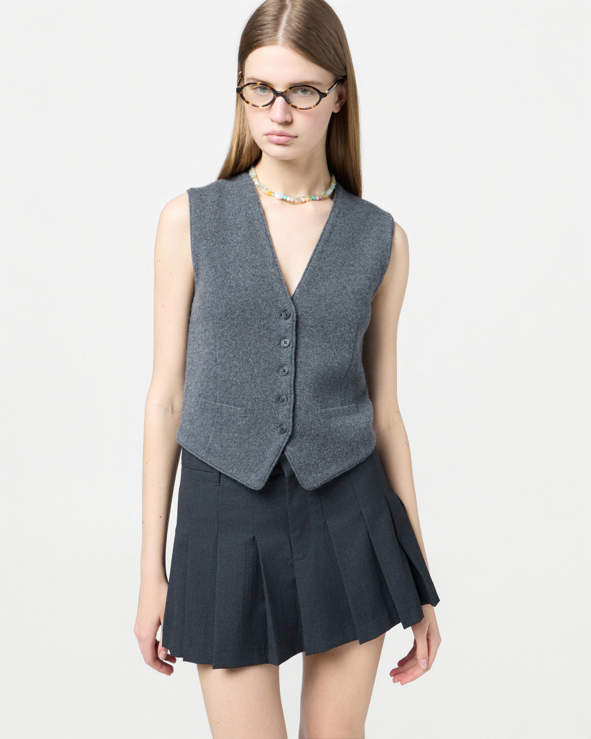 Tailored Vest - Charcoal