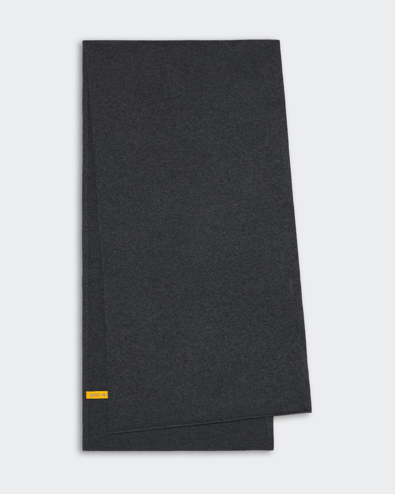 The Big Scarf - Charcoal, lightweight 100% cashmere scarf with jersey roll hem, premium knit from inner Mongolia.