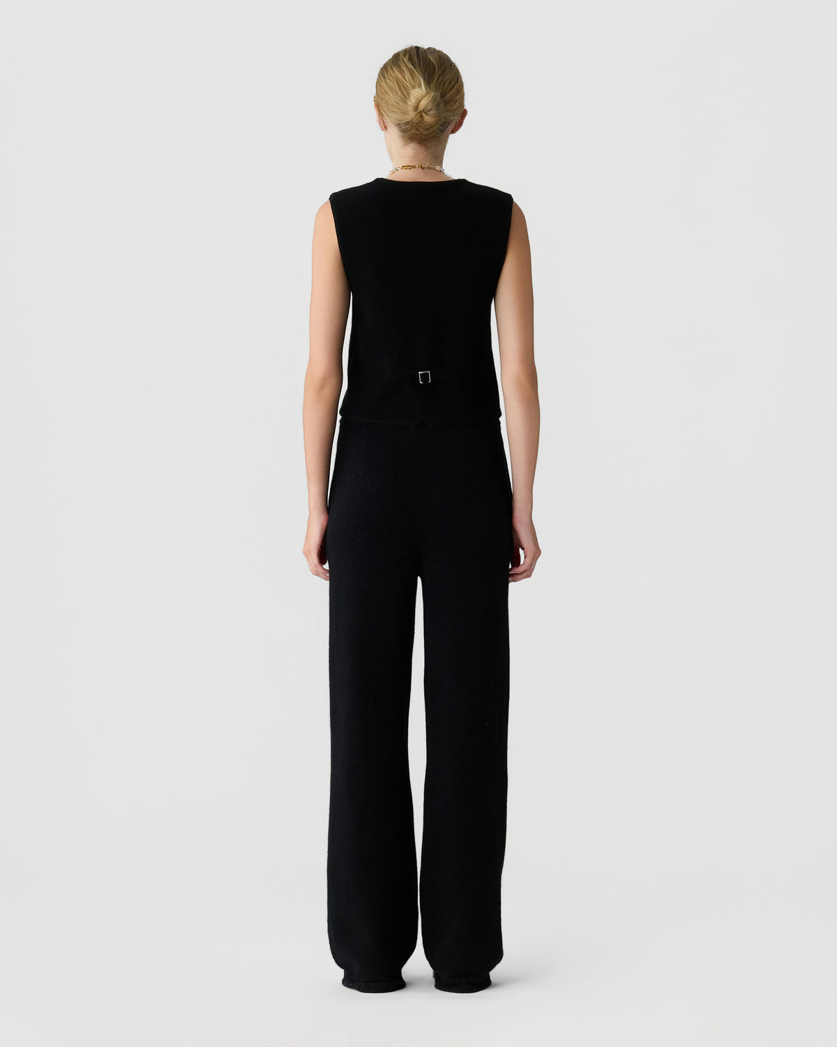 Tailored Crew Vest - Black