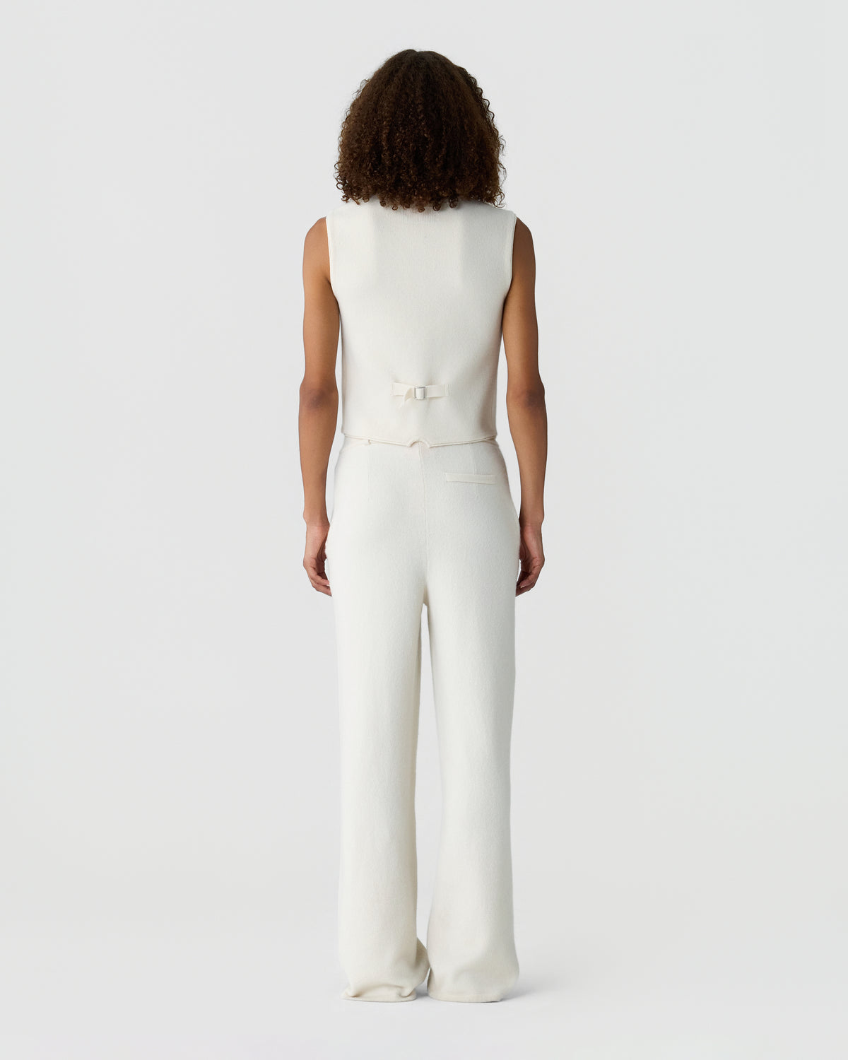 Tailored Crew Vest - Cream