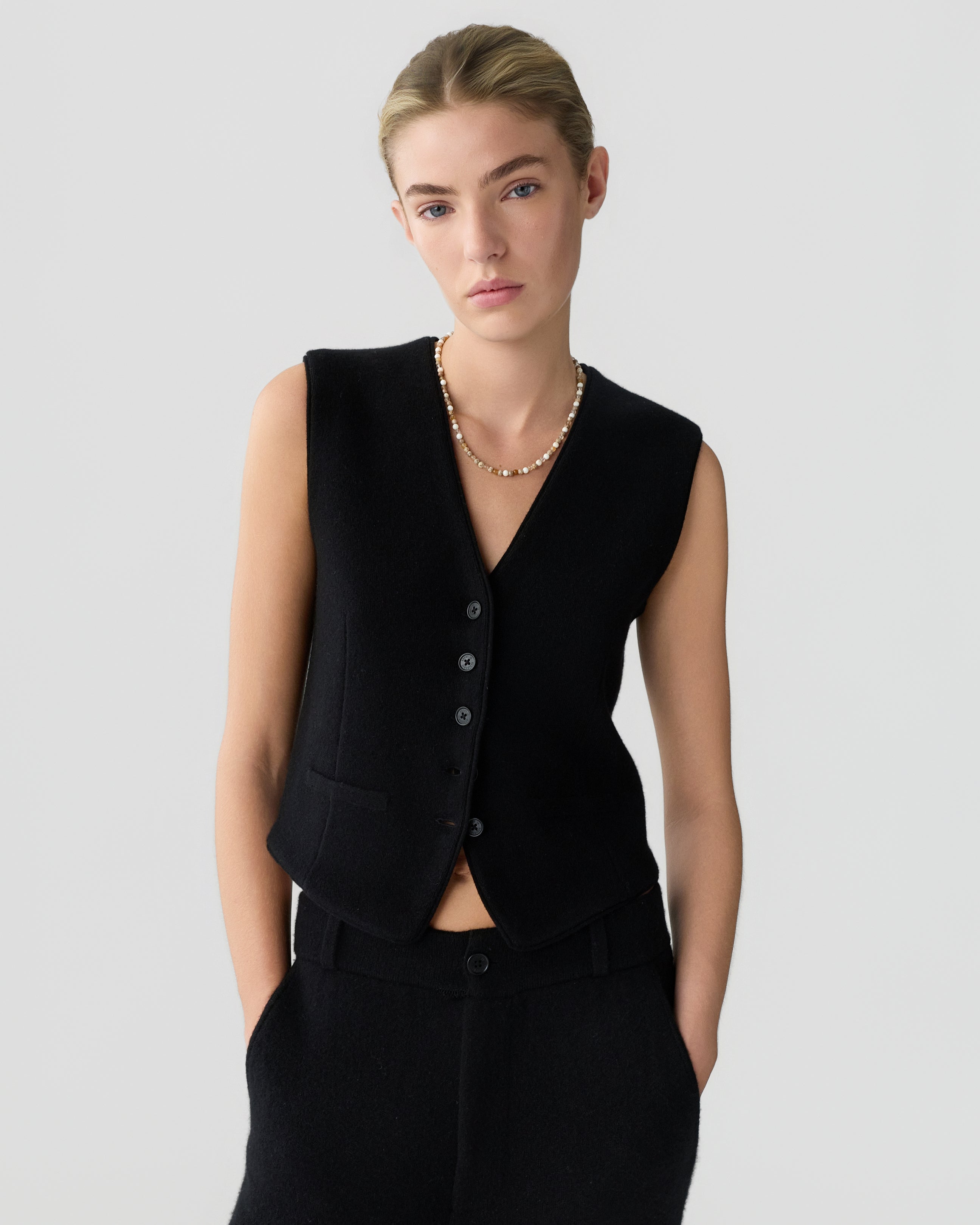 Tailored Vest - Black – Guest In Residence