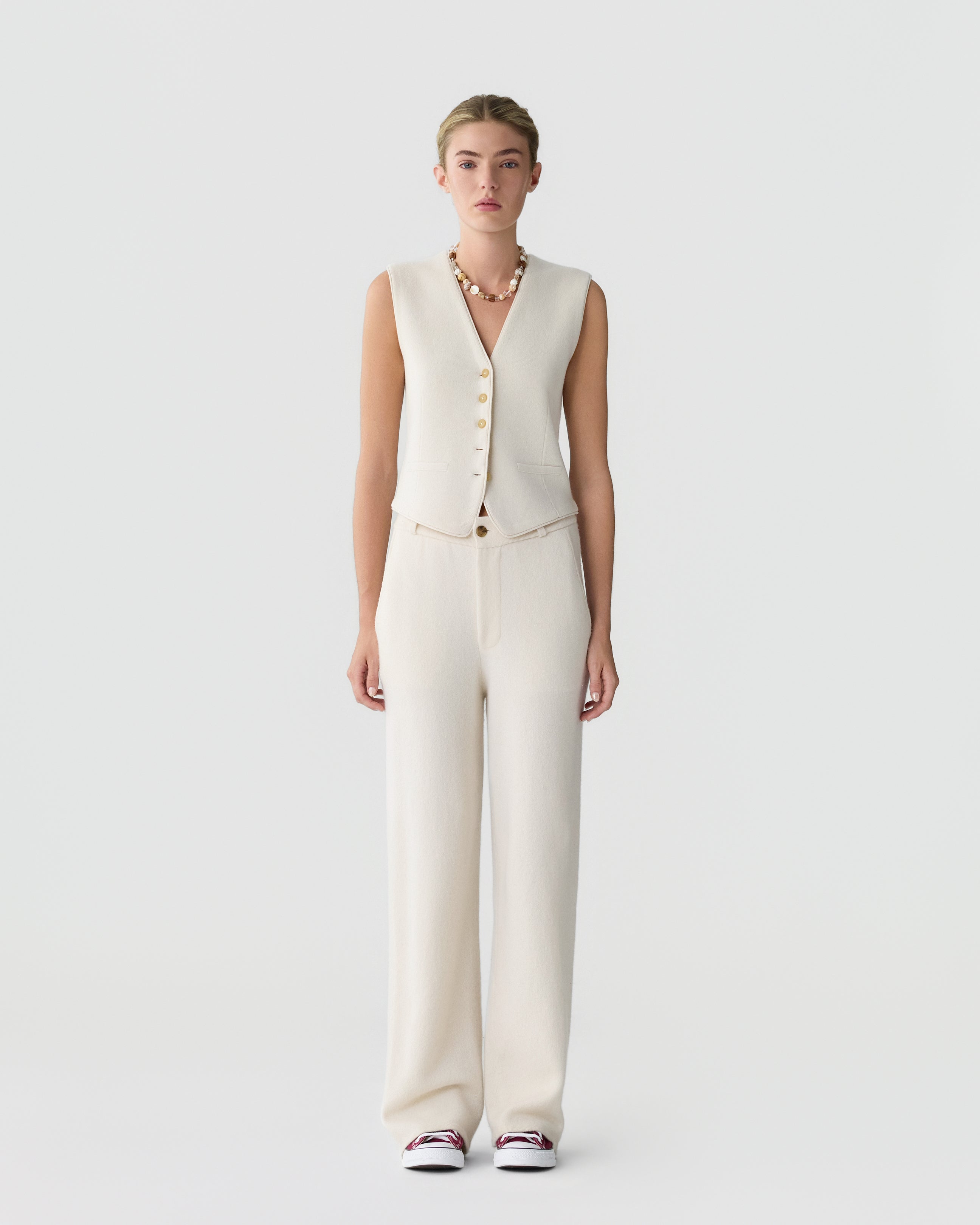 Tailored Vest - Cream – Guest In Residence