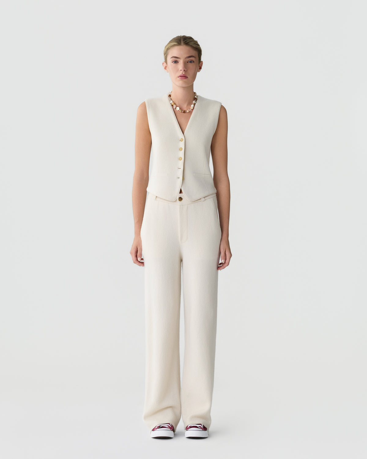 Tailored Vest - Cream