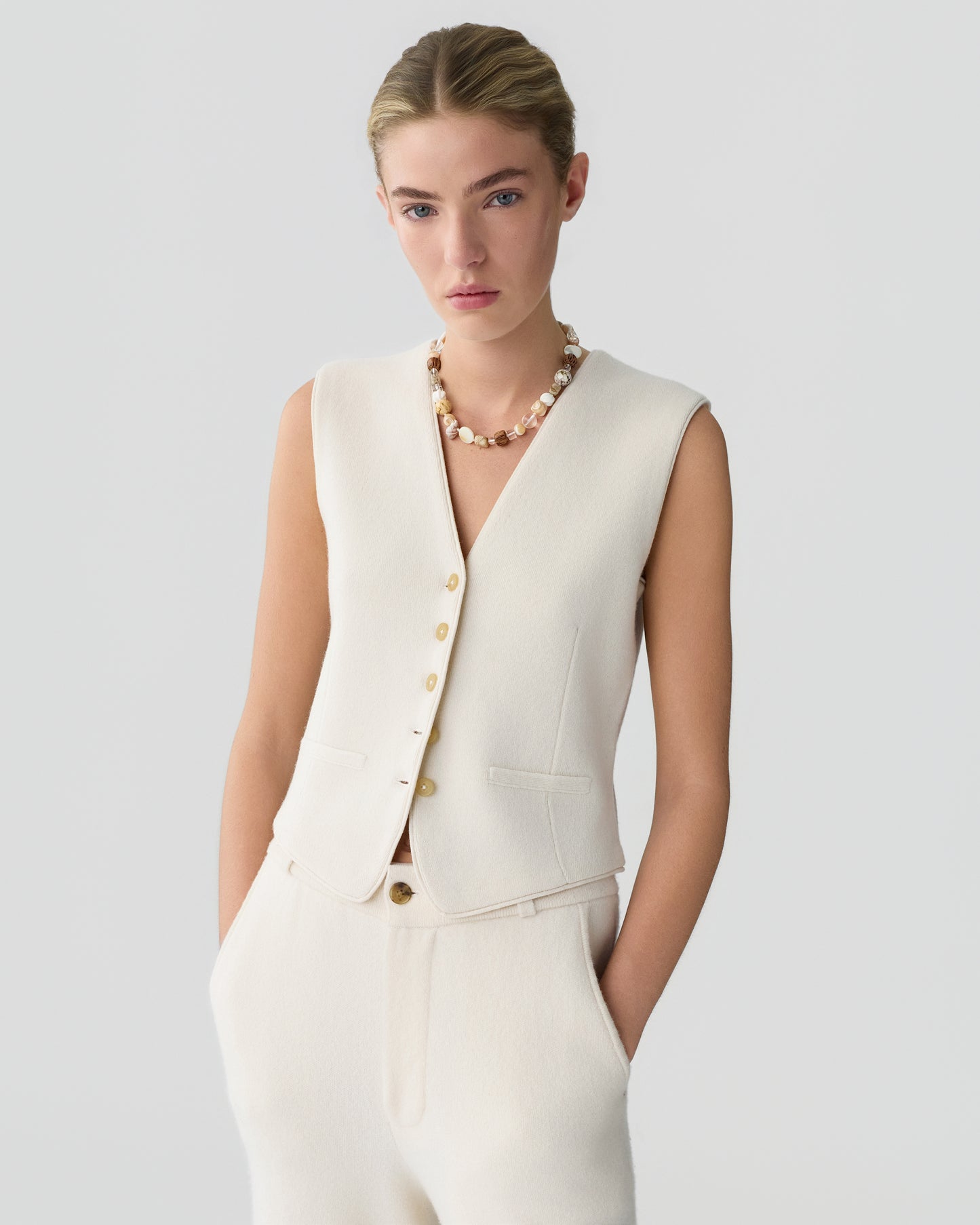 Tailored Vest - Cream