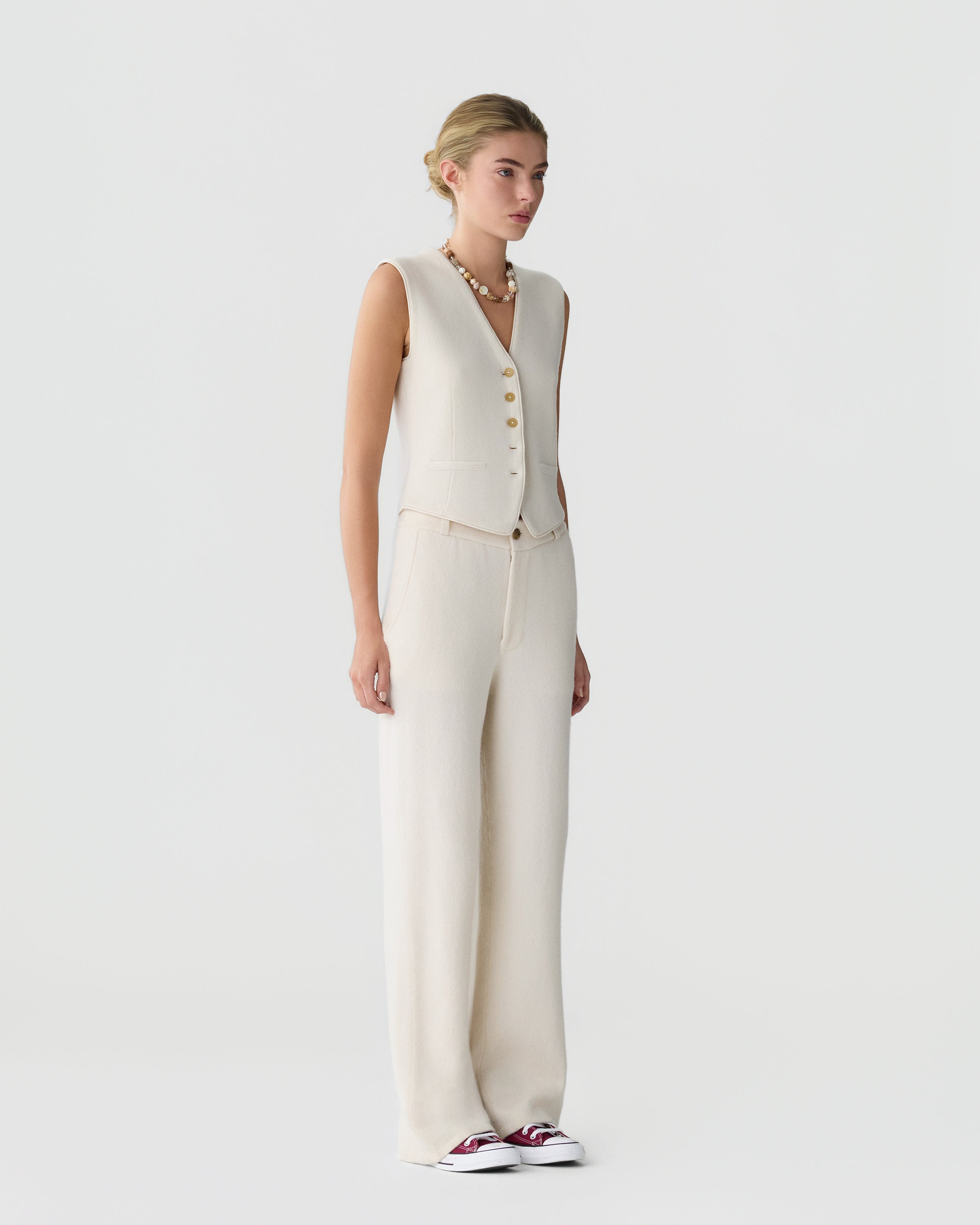 Tailored Vest - Cream – Guest In Residence