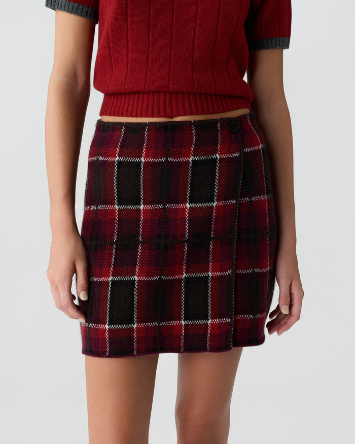 Guest in Residence — Tartan Mini Skirt - Carmine Combo