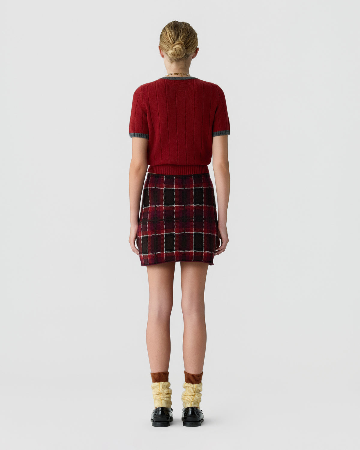 Tartan Mini Skirt - Carmine Combo
