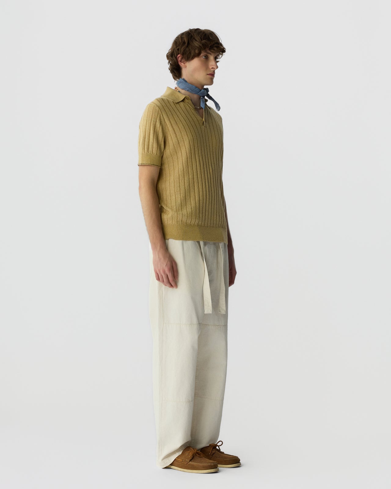 トップス BATONER 32G SMOOTH KNIT POLO BEIGE トップス BATONER 32G SMOOTH KNIT POLO BEIGE BATONER 32G SMOOTH