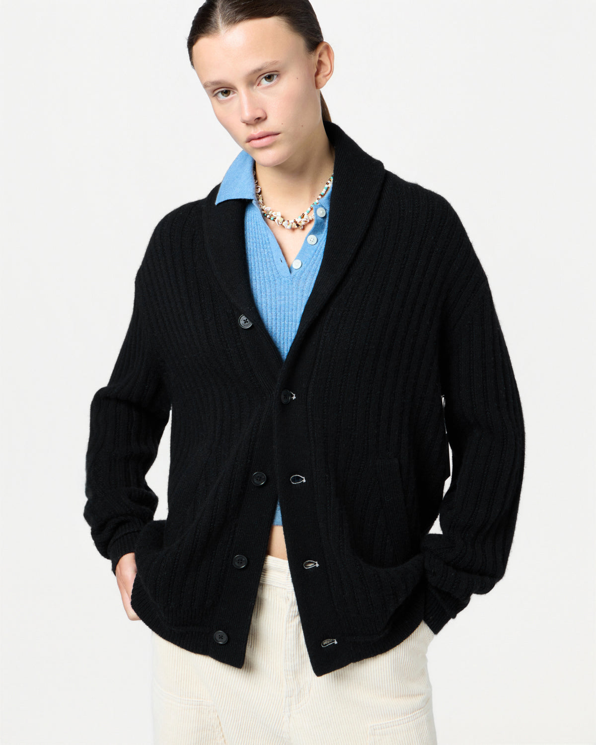 Varsity Cardigan - Black