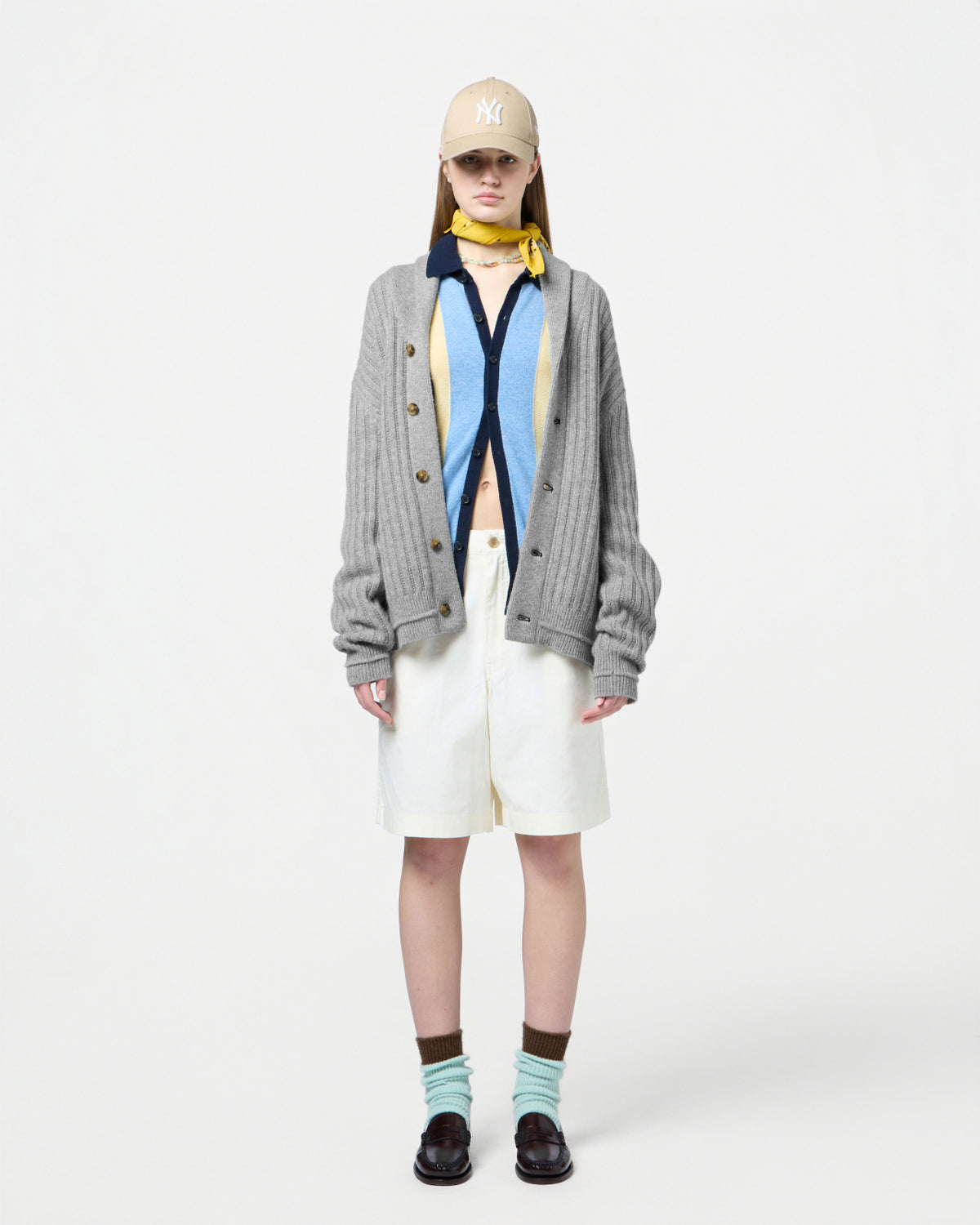 Varsity Cardigan - Heather Grey