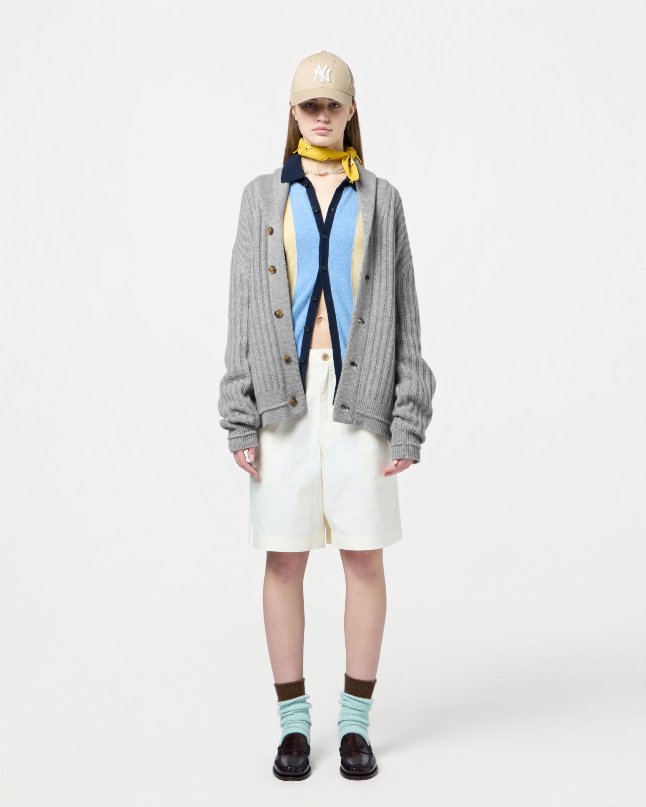 Varsity Cardigan - Heather Grey