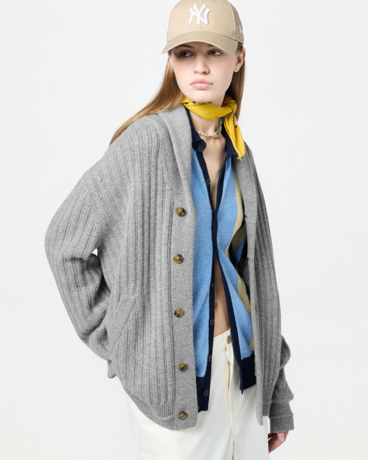 Varsity Cardigan - Heather Grey